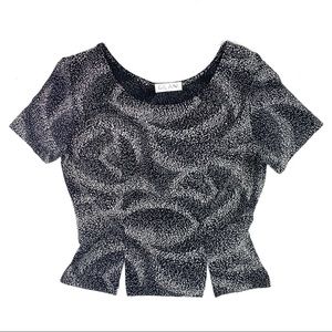 Vintage 90s Trippy Print Textured T Shirt | Size M